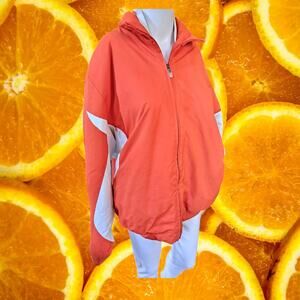 Majestic Therma Base Full Zip‎ Orange and White Jacket Size Medium